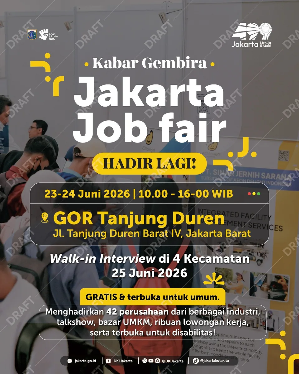 Job Fair Kabupaten Gianyar 2026 (Suku Dinas TKTE Wilayah Kabupaten Gianyar Barat) : 23-24 Juni 2026